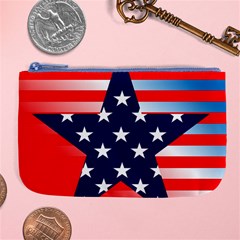 Patriotic American Usa Design Red Large Coin Purse by Celenk