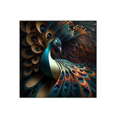 Colorful Peacock Bird Feathers Satin Bandana Scarf 22  X 22  by Vaneshop