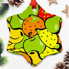 Fruit Food Wallpaper Ornament (snowflake) by Dutashop