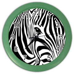 Animal Cute Pattern Art Zebra Color Wall Clock by Amaryn4rt