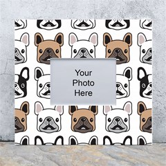 Dog-french-bulldog-seamless-pattern-face-head White Wall Photo Frame 5  X 7  by uniart180623