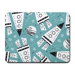 Cute-seamless-pattern-with-rocket-planets-stars Small Mousepad by uniart180623