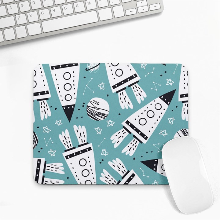 Cute-seamless-pattern-with-rocket-planets-stars Small Mousepad