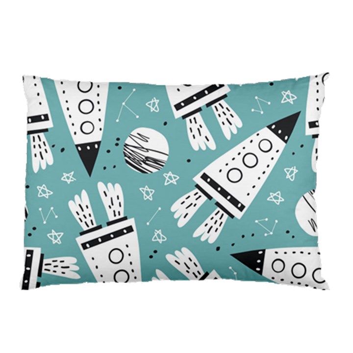 Cute-seamless-pattern-with-rocket-planets-stars Pillow Case