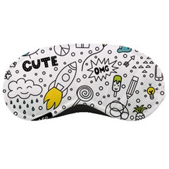 Set-cute-colorful-doodle-hand-drawing Sleeping Mask by uniart180623