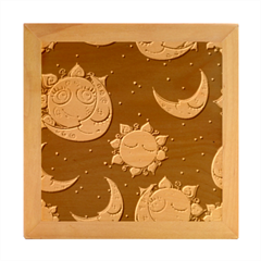 Seamless-pattern-with-sun-moon-children Wood Photo Frame Cube by uniart180623