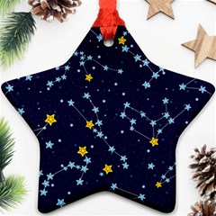 Seamless-pattern-with-cartoon-zodiac-constellations-starry-sky Star Ornament (two Sides) by uniart180623