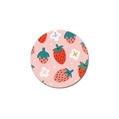 Strawberry-seamless-pattern Golf Ball Marker by uniart180623