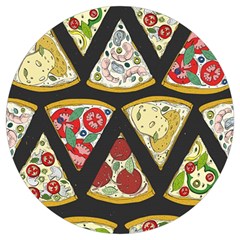 Vector-seamless-pattern-with-italian-pizza-top-view Round Trivet by uniart180623