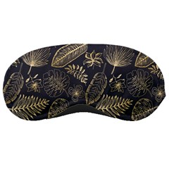 Elegant-pattern-with-golden-tropical-leaves Sleeping Mask by uniart180623