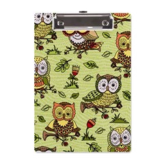 Seamless-pattern-with-flowers-owls A5 Acrylic Clipboard by uniart180623