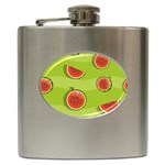 Seamless-background-with-watermelon-slices Hip Flask (6 oz) Front