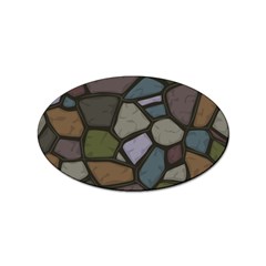 Cartoon-colored-stone-seamless-background-texture-pattern - Sticker Oval (10 Pack) by uniart180623