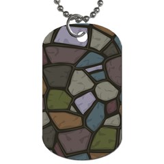 Cartoon-colored-stone-seamless-background-texture-pattern - Dog Tag (two Sides) by uniart180623