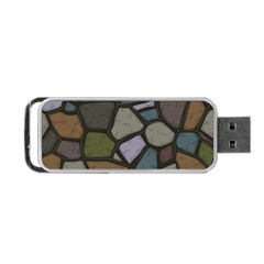 Cartoon-colored-stone-seamless-background-texture-pattern - Portable Usb Flash (one Side) by uniart180623