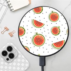 Seamless-background-pattern-with-watermelon-slices Wireless Fast Charger(black) by uniart180623