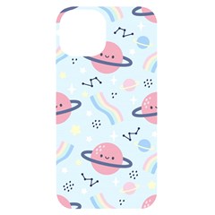 Cute-planet-space-seamless-pattern-background Iphone 14 Black Uv Print Case by uniart180623