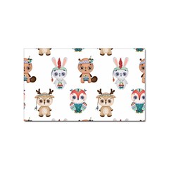 Cute-cartoon-boho-animals-seamless-pattern Sticker (rectangular) by uniart180623