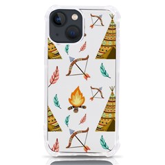 Cute-cartoon-native-american-seamless-pattern Iphone 13 Mini Tpu Uv Print Case by uniart180623