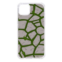 Cartoon-gray-stone-seamless-background-texture-pattern Green Iphone 14 Plus Tpu Uv Print Case by uniart180623