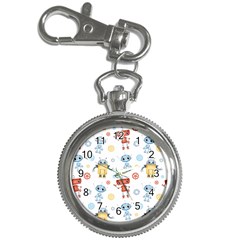 Cute-cartoon-robots-seamless-pattern Key Chain Watches by uniart180623