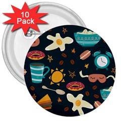 Seamless-pattern-with-breakfast-symbols-morning-coffee 3  Buttons (10 Pack)  by uniart180623