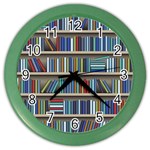 Bookshelf Color Wall Clock Front