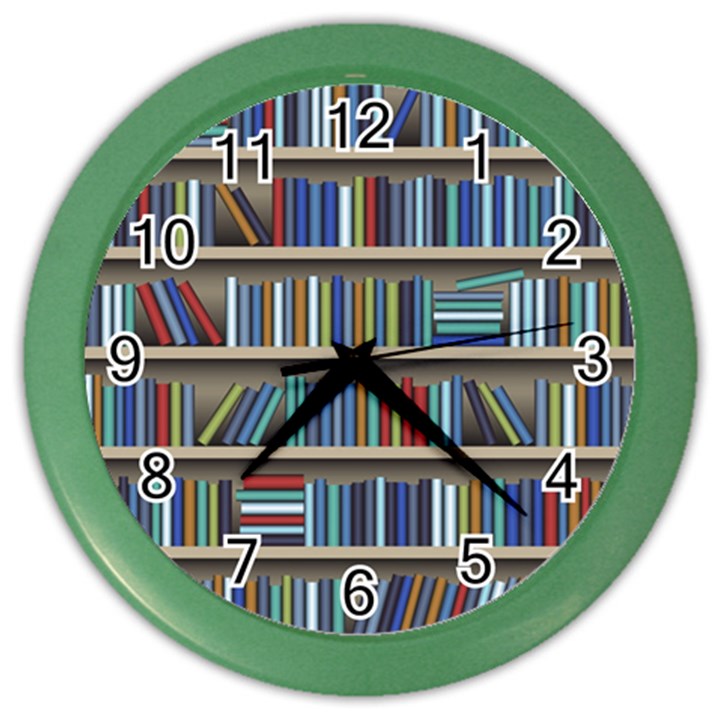 Bookshelf Color Wall Clock