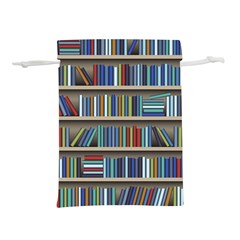 Bookshelf Lightweight Drawstring Pouch (l) by uniart180623