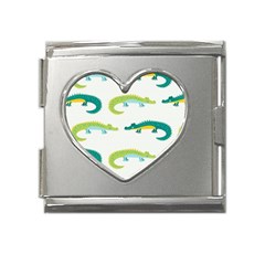 Cute-cartoon-alligator-kids-seamless-pattern-with-green-nahd-drawn-crocodiles Mega Link Heart Italian Charm (18mm) by uniart180623