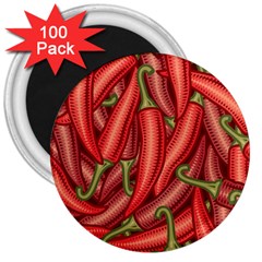 Seamless-chili-pepper-pattern 3  Magnets (100 Pack) by uniart180623