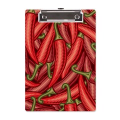 Seamless-chili-pepper-pattern A5 Acrylic Clipboard by uniart180623