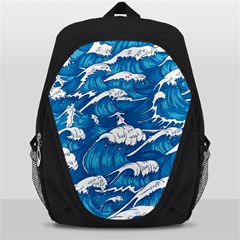 Storm-waves-seamless-pattern-raging-ocean-water-sea-wave-vintage-japanese-storms-print-illustration- Backpack Bag by uniart180623