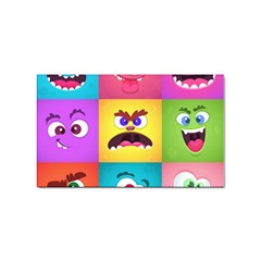 Monsters-emotions-scary-faces-masks-with-mouth-eyes-aliens-monsters-emoticon-set Sticker Rectangular (100 Pack) by uniart180623