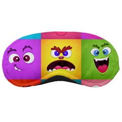 Monsters-emotions-scary-faces-masks-with-mouth-eyes-aliens-monsters-emoticon-set Sleeping Mask by uniart180623