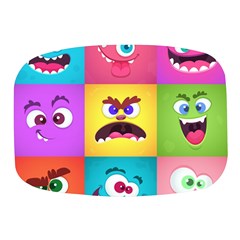 Monsters-emotions-scary-faces-masks-with-mouth-eyes-aliens-monsters-emoticon-set Mini Square Pill Box by uniart180623