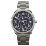 New York City Nyc Pattern Sport Metal Watch Front