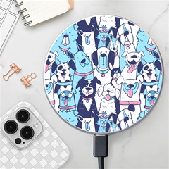 Dogs Seamless Pattern Wireless Fast Charger(white) by uniart180623