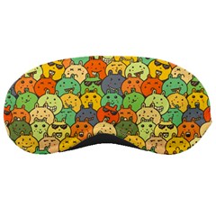 Seamless Pattern With Doodle Bunny Sleeping Mask by uniart180623