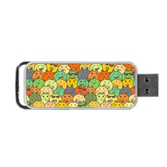 Seamless Pattern With Doodle Bunny Portable Usb Flash (two Sides) by uniart180623