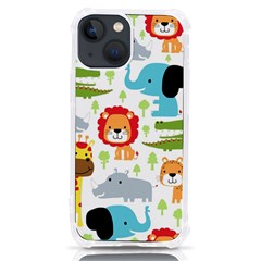 Seamless-pattern-vector-with-animals-cartoon Iphone 13 Mini Tpu Uv Print Case by uniart180623