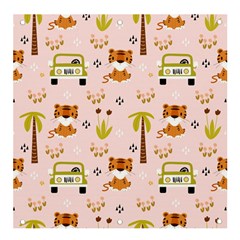 Cute-tiger-car-safari-seamless-pattern Banner And Sign 4  X 4  by uniart180623