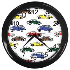 Cars-pattern Wall Clock (black) by uniart180623