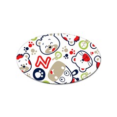 Animals-pattern Sticker (oval) by uniart180623