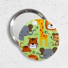 Seamless-pattern-vector-with-animals-wildlife-cartoon 2 25  Handbag Mirrors by uniart180623