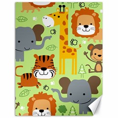 Seamless-pattern-vector-with-animals-wildlife-cartoon Canvas 18  X 24  by uniart180623