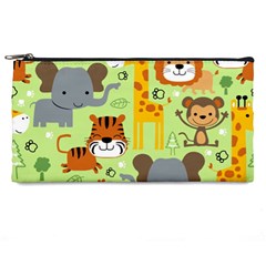 Seamless-pattern-vector-with-animals-wildlife-cartoon Pencil Case by uniart180623