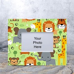 Seamless-pattern-vector-with-animals-wildlife-cartoon White Tabletop Photo Frame 4 x6  by uniart180623