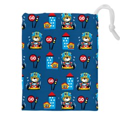 Racing-car-printing-set-cartoon-vector-pattern Drawstring Pouch (5xl) by uniart180623