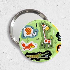 Seamless-pattern-with-wildlife-animals-cartoon 2 25  Handbag Mirrors by uniart180623